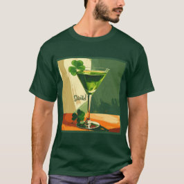 Mid Century Modern Shamrock Martini Sláinte!  T-shirt