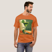 Mid Century Modern Shamrock Martini Sláinte!  T-shirt (Voorkant volledig)