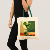 Mid Century Modern Shamrock Martini Sláinte!  Tote Bag (Voorkant (product))