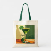 Mid Century Modern Shamrock Martini Sláinte!  Tote Bag (Achterkant)
