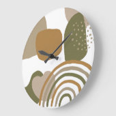 Mid Century Modern Shapes Boho Rainbow MCM Grote Klok (Hoek)
