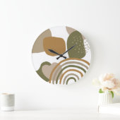 Mid Century Modern Shapes Boho Rainbow MCM Grote Klok (Huis)