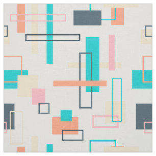 Mid Century Modern Shapes Fabric Pattern Stof