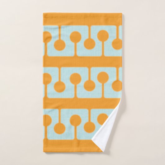 Mid Century Modern Shapes in Sync Sinaasappel, Aqu Bad Handdoek (Handdoek)