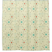 Mid-Century Modern Shower Curtain, Starburst Douchegordijn (Voorkant)