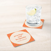 Mid Century Modern Sinaasappel aangepaste bruiloft Kartonnen Onderzetters (Insitu)