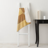  Mid Century Modern Sinaasappel Bruin Goud Groot Sherpa Deken (In situ)