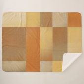  Mid Century Modern Sinaasappel Bruin Goud Groot Sherpa Deken (Voorkant (horizontaal))