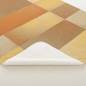  Mid Century Modern Sinaasappel Bruin Goud Klein Sherpa Deken (3/4)