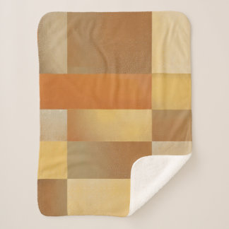  Mid Century Modern Sinaasappel Bruin Goud Klein Sherpa Deken