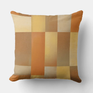 Mid Century Modern Sinaasappel Bruin Gouden Print Kussen