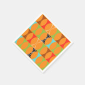 Mid Century Modern Sinaasappel Patroon Papieren se Servet (Hoek)