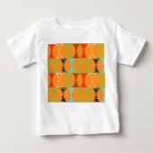 Mid Century Modern Sinaasappel Pattern Baby T-shir (Voorkant)