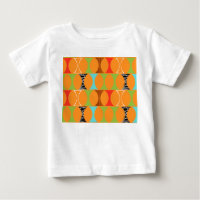 Mid Century Modern Sinaasappel Pattern Baby T-shir