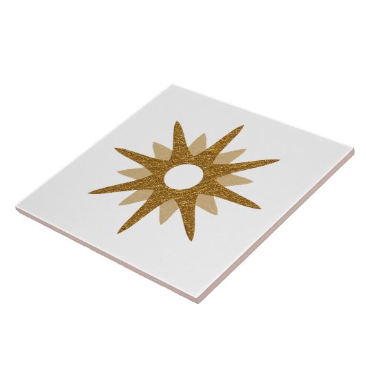 Mid-Century Modern Single Gold Starburst | Groot Tegeltje (Zijkant)