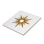 Mid-Century Modern Single Gold Starburst Tegeltje (Zijkant)