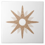 Mid-Century Modern Single Pink Starburst | Groot Tegeltje<br><div class="desc">Het moderne, geïnspireerde design uit de midden-eeuw met één retro roze starst op een witte achtergrond. Eenvoudig, schoon modern design. Creëer uw eigen douanetegel door een nieuw afbeelding te uploaden, of gebruik de "bericht"knoop om de ontwerper voor hulp te contacteren. Om uw eigen ontwerp te creëer: 1. Selecteer personaliseren deze...</div>