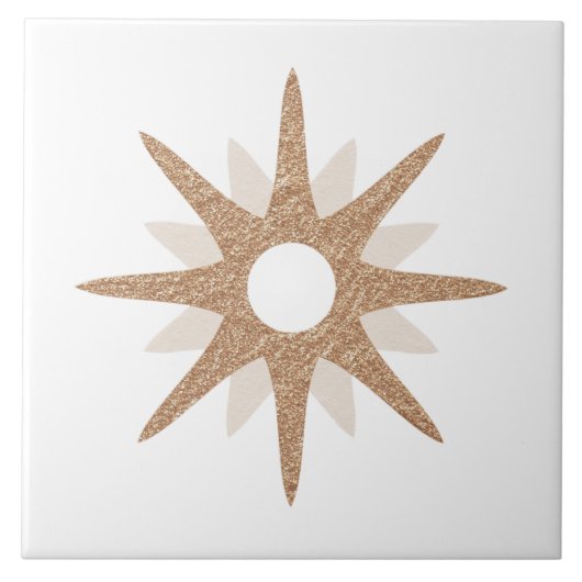 Mid-Century Modern Single Pink Starburst | Groot Tegeltje (Voorkant)