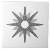 Mid-Century Modern Single Silver Starburst | Groot Tegeltje (Voorkant)