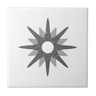 Mid-Century Modern Single Silver Starburst-keramie Tegeltje