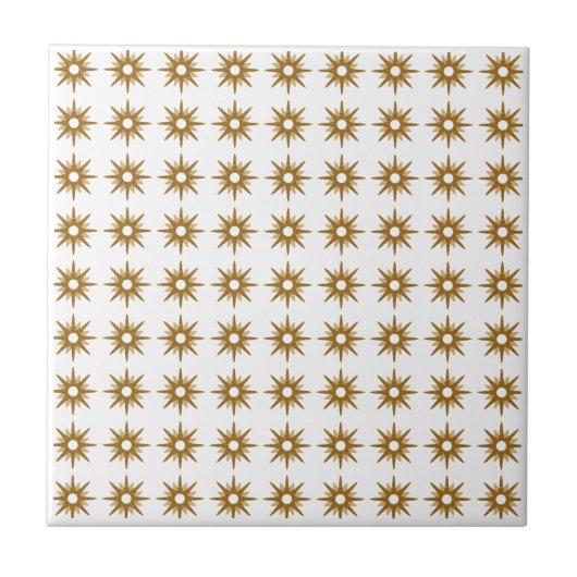 Mid-Century modern Small Gold Star-patroon Tegeltje (Voorkant)