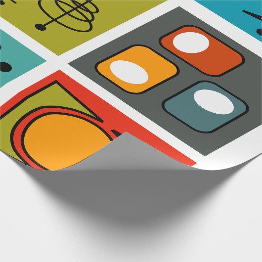 Mid-Century Modern Smorgasbord Cadeaupapier (Hoek)