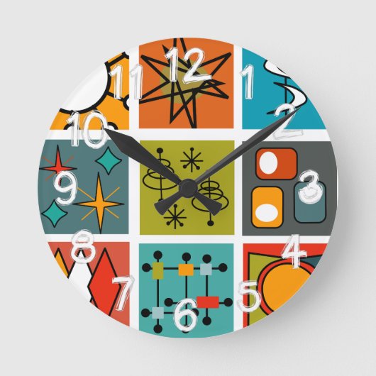 Mid-Century Modern Smorgasbord Ronde Klok (Voorkant)