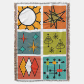Mid-Century Modern Smorgasbord Throw Blanket Deken (Voorkant Verticaal)