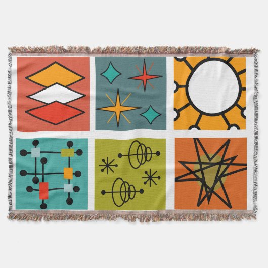 Mid-Century Modern Smorgasbord Throw Blanket Deken (Voorkant)