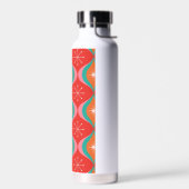 Mid Century Modern Snazzy Oranje en Aqua Waterfles (Links)