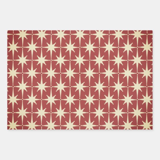 Mid Century Modern Space Age Retro 50s Kerstmis Inpakpapier Vel (Voorkant 3)