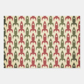 Mid Century Modern Space Age Retro 50s Kerstmis Inpakpapier Vel (Voorkant)