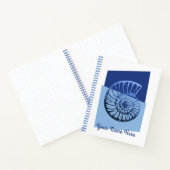Mid-Century Modern Spiral Shell Ocean Blue Journal Notitieboek (Binnen)
