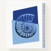 Mid-Century Modern Spiral Shell Ocean Blue Journal Notitieboek (Achterkant)
