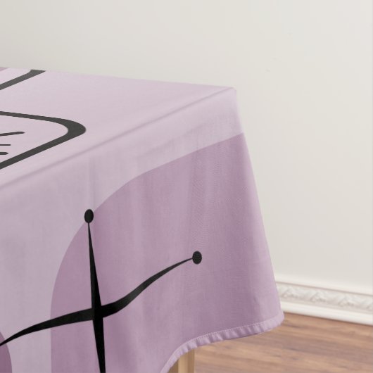 Mid Century Modern Sputnik Mauve Tafelkleed (Voorbeeld)