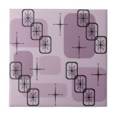 Mid Century Modern Sputnik Mauve Tegeltje (Voorkant)