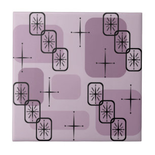 Mid Century Modern Sputnik Mauve Tegeltje
