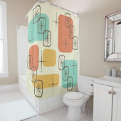 Mid Century Modern Sputnik Multicolored 1 Douchegordijn (In situ)