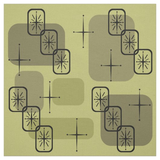 Mid Century Modern Sputnik Olive Stof (Swatch)