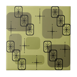 Mid Century Modern Sputnik Olive Tegeltje