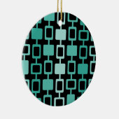 Mid Century Modern Square Columns Black Aquamarine Keramisch Ornament (Rechts)