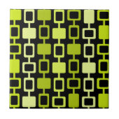 Mid Century Modern Square Columns Black Chartreuse Tegeltje (Voorkant)