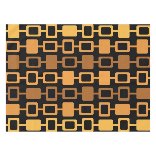 Mid Century Modern Square Columns Oranje Tafelkleed (Voorkant (Horizontaal))