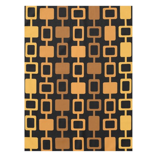 Mid Century Modern Square Columns Oranje Tafelkleed (Voorkant)