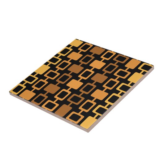 Mid Century Modern Square Columns Oranje Tegeltje (Zijkant)