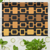 Mid Century Modern Square Columns Oranje Theedoek (Gevouwen)