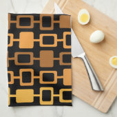 Mid Century Modern Square Columns Oranje Theedoek (Quarter Fold)