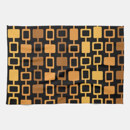 Mid Century Modern Square Columns Oranje Theedoek (Horizontaal)