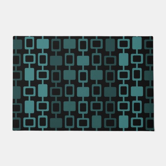 Mid Century Modern Square Kolommen Blauwgroen Deurmat (Voorkant)