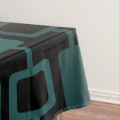 Mid Century Modern Square Kolommen Blauwgroen Tafelkleed (Voorbeeld)